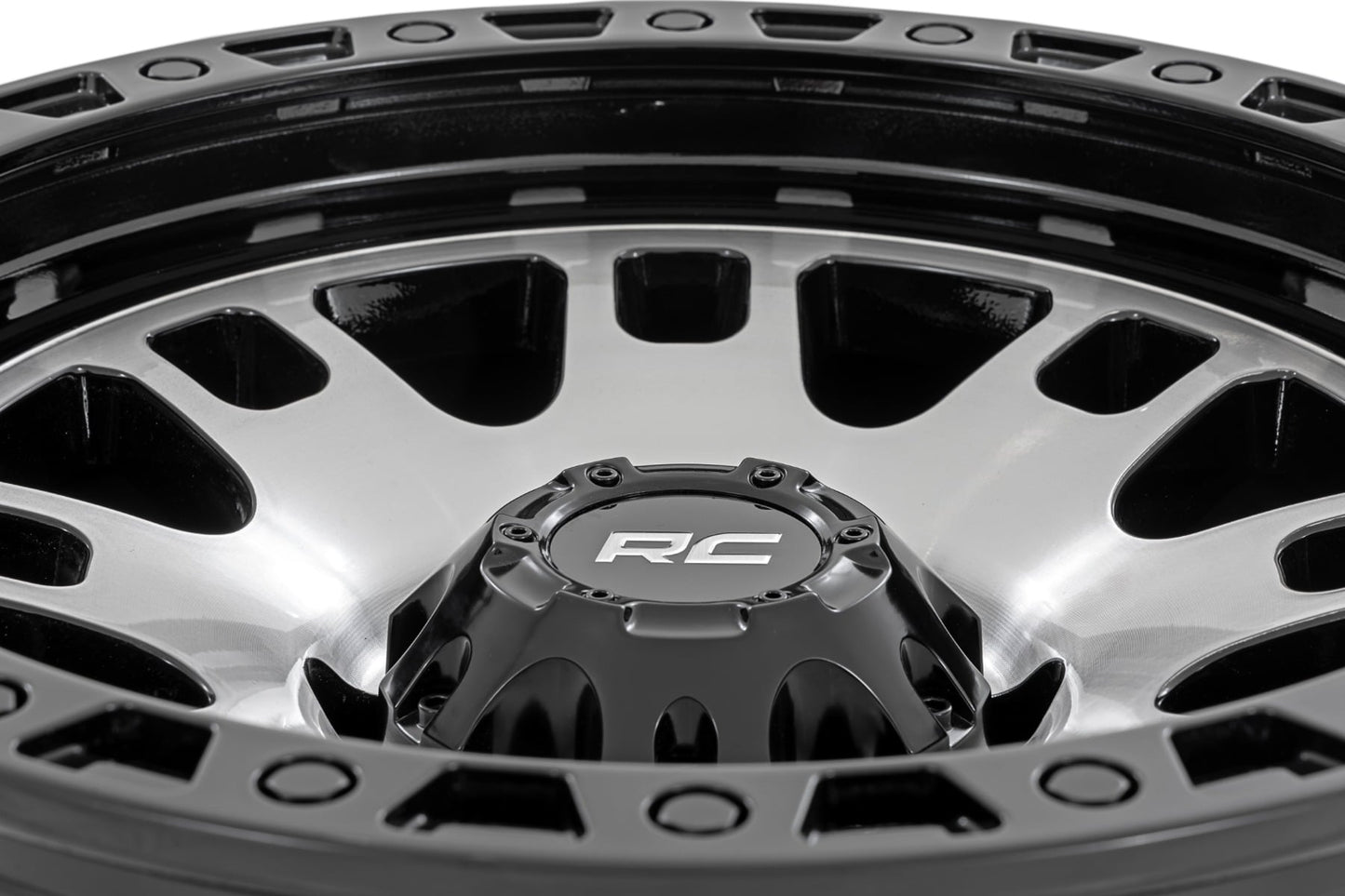 82 Series Wheel One-Piece Machined Semi Gloss Black 18x9 6x5.5 -12mm Rough Country-2