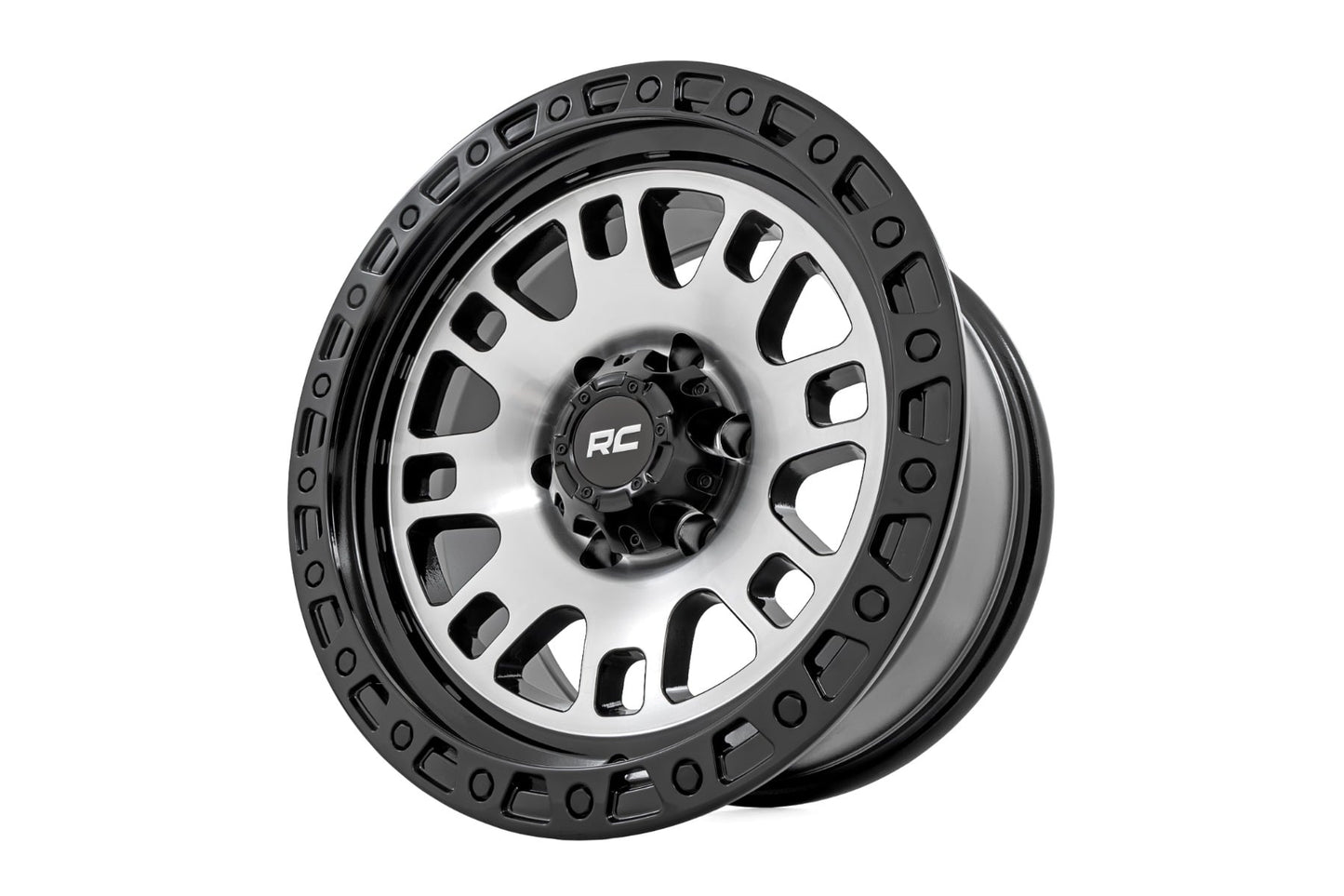82 Series Wheel One-Piece Machined Semi Gloss Black 18x9 6x5.5 -12mm Rough Country-3
