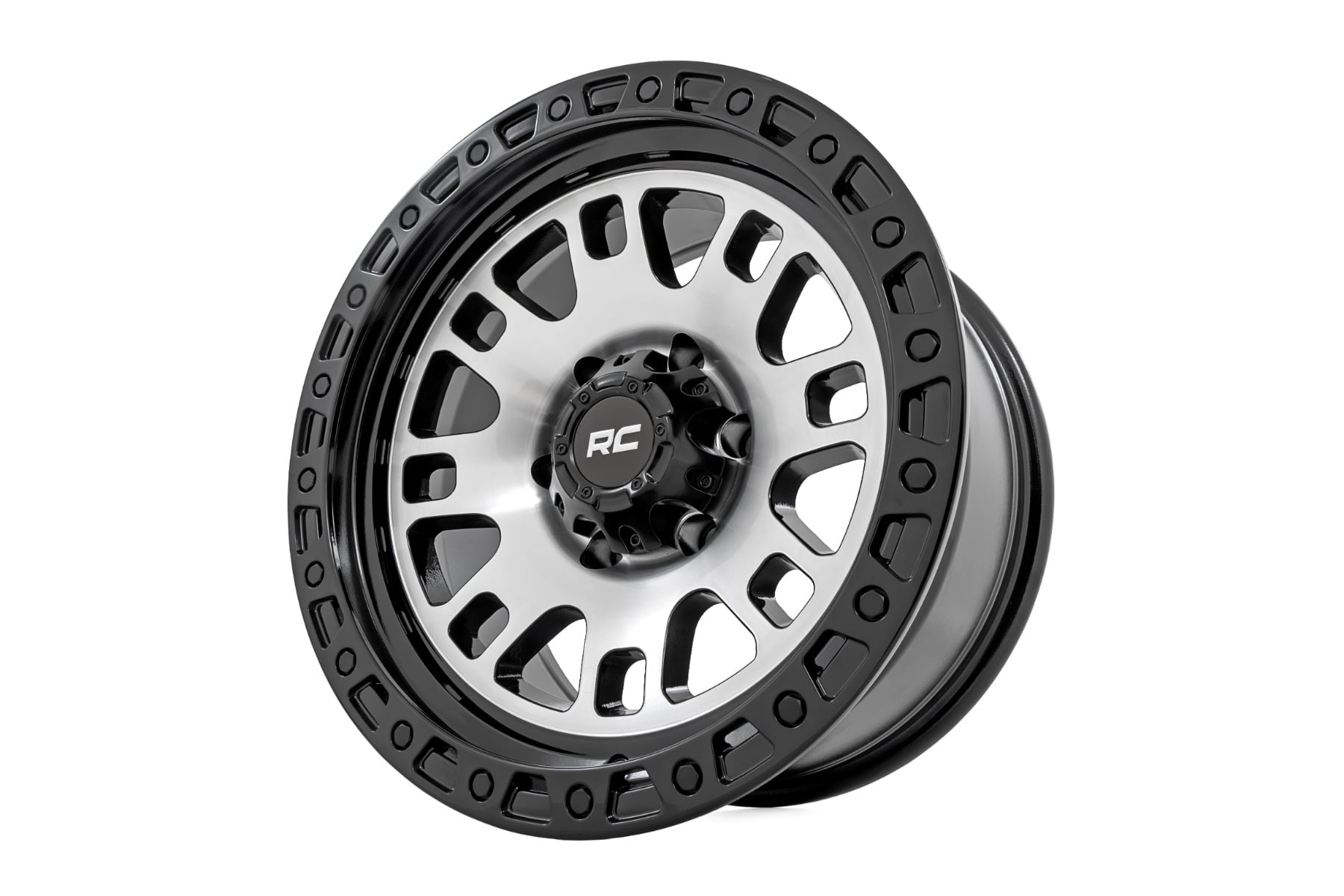 82 Series Wheel One-Piece Machined Semi Gloss Black 18x9 6x5.5 -12mm Rough Country-3