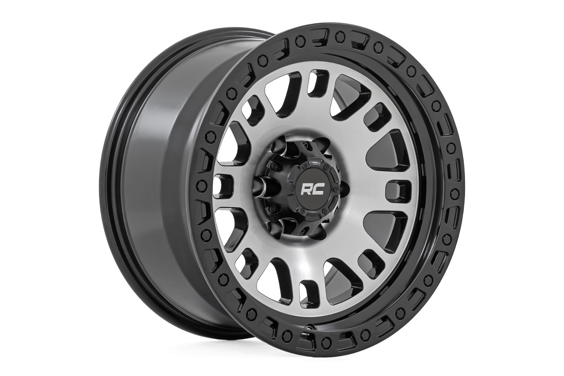 82 Series Wheel One-Piece Machined Semi Gloss Black 18x9 6x5.5 -12mm Rough Country-4