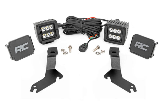 LED Light Kit Ditch Mount 2 Inch Black Pair Spot Chevy Silverado 1500 (99-06)/Tahoe (00-06) Rough Country