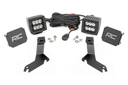 LED Light Kit Ditch Mount 2 Inch Black Pair Spot Chevy Silverado 1500 (99-06)/Tahoe (00-06) Rough Country