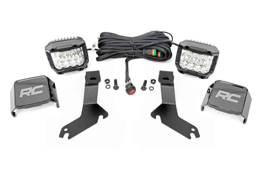LED Light Kit Ditch Mount 3 Inch OSRAM Wide Chevy Silverado 1500 (99-06)/Tahoe (00-06) Rough Country