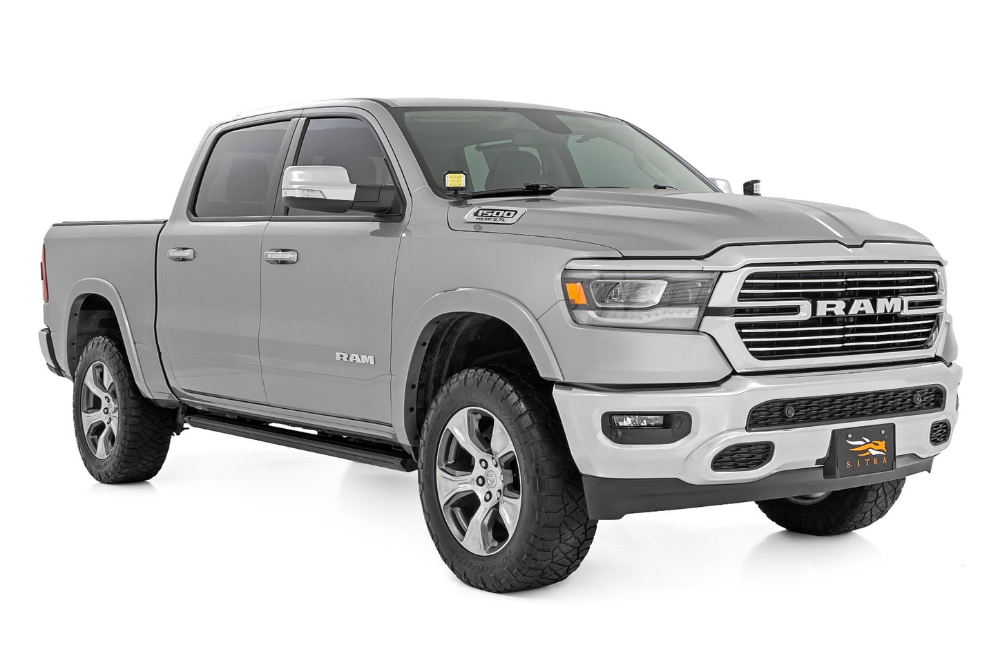 LED Light Kit Ditch Mount 2 Inch Black Pair White DRL Ram 1500 (19-26) Rough Country-2