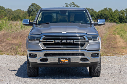 LED Light Kit Ditch Mount 2 Inch Black Pair White DRL Ram 1500 (19-26) Rough Country-4