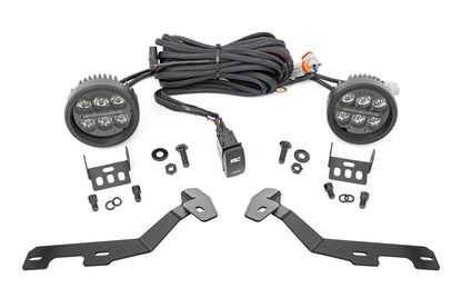 LED Light Kit Ditch Mount Black Series Round 3.5 Inch Amber DRL Ram 1500 (19-26) Rough Country