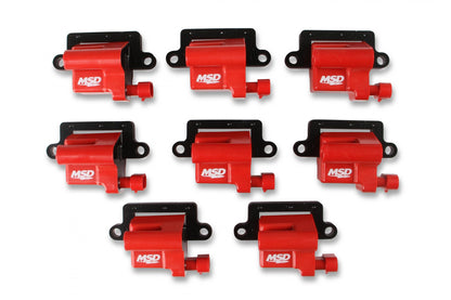 Coil GM LS Blaster Series L-Series Truck Engine Red 8-Pack 1999-2007 GM L-Series Truck Engines 12558693/19355500 Replacement MSD Ignition