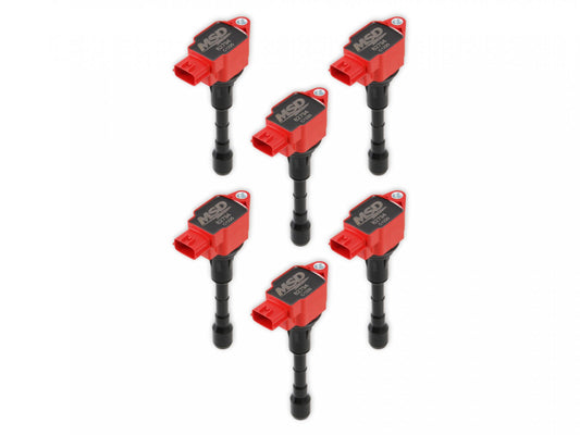 Coil Blaster Series Fits Nissan/Infiniti 3.7L Red 6-Pack Fits Nissan 2009-2020 370Z Infiniti 2008-2019 Ex37/Fx37/G37/M37/Q40/Q50/Q60/Q70/Q70L/Qx50/Qx70 3.7L V6 Engine MSD Ignition