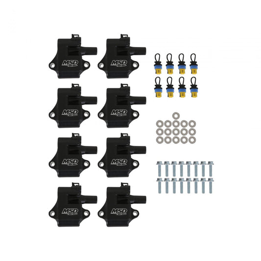 Coil Pro Power Series GM LS1/Ls6 Engines 8-Pack 1997-2004 GM Cars W/Vin G/S 1998-2006 GM Trucks W/Vin E/D (8Th Digit) Additional 2-Pin Connector MSD Ignition