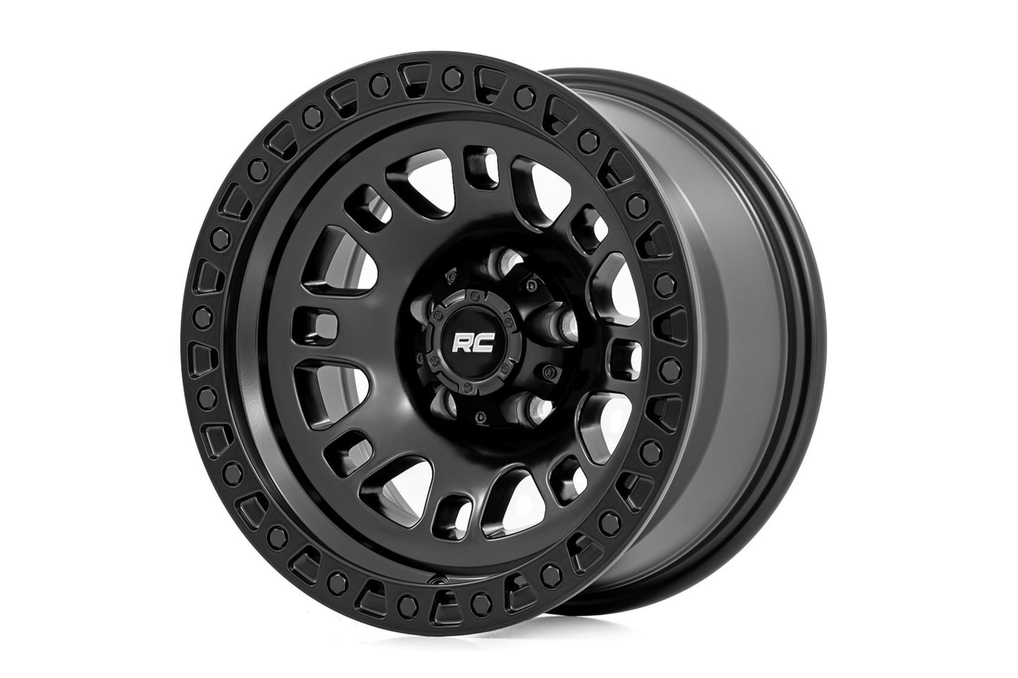 Rough Country 82 Series Wheel | One-Piece | Semi Gloss Black | 15x8 | 5x4.5 | -19mm Rough Country