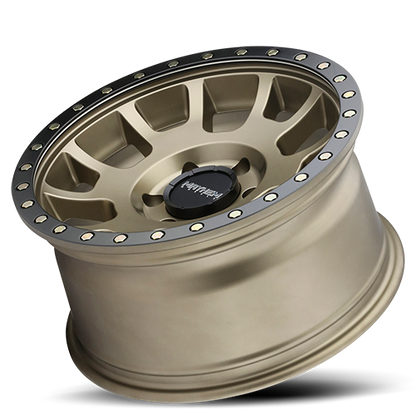 Offroad Scout 8302 GD 17x8.5 Matte Black Lip Gold Cast Aluminum Mayhem Wheels-1