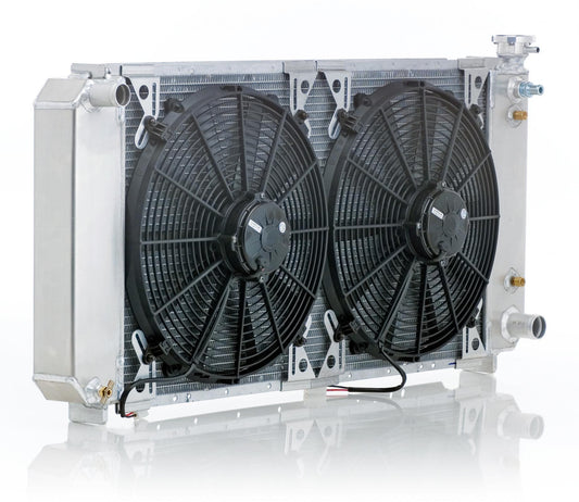 Radiator Module Factory-Fit Polished Finish for 00-04 Chevrolet/GMC C/K 1500/2500/3500 Pickups/Dually/Avalanche/Suburban/Tahoe w/Auto Trans Radiator Be Cool