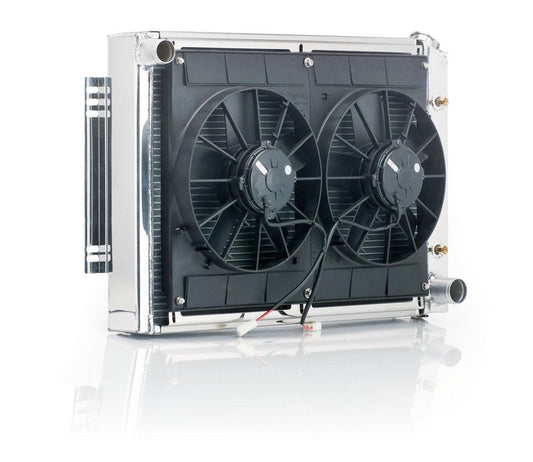 Radiator Module Factory-Fit Polished Finish for 67-69 Camaro 64-65 Chevelle/El Camino/Malibu 68-79 Nova 67-69 Firebird w/Auto Trans Radiator Be Cool