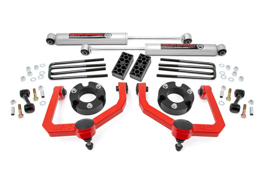 3 Inch Lift Kit N3 Shocks Red Nissan Titan 2WD/4WD (2004-2024) Rough Country