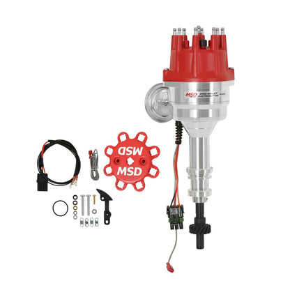 Ford 351C-460 Ready-To-Run Pro-Billet Distributor Ready-To-Run Distributors Include A Built-In Module. No Control Required. Includes An Iron Gear And A Rev Limiter MSD Ignition