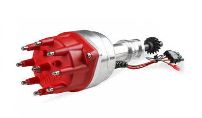 Ready-To-Run Marine Distributor Ford 351C-460, Steel Gear 'S Marine Pro-Billet Distributor With Small Diameter Red Cap And Ready To Run W/Steel Gear, No Box Needed MSD Ignition-9
