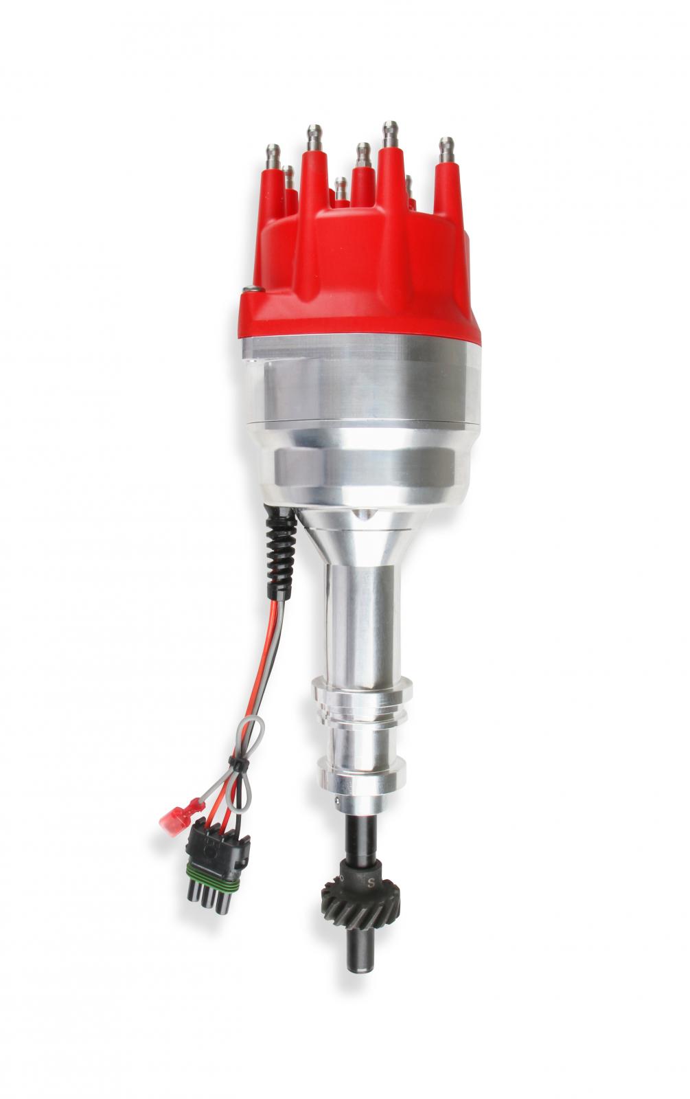 Ready-To-Run Marine Distributor Ford 351C-460, Steel Gear 'S Marine Pro-Billet Distributor With Small Diameter Red Cap And Ready To Run W/Steel Gear, No Box Needed MSD Ignition-10