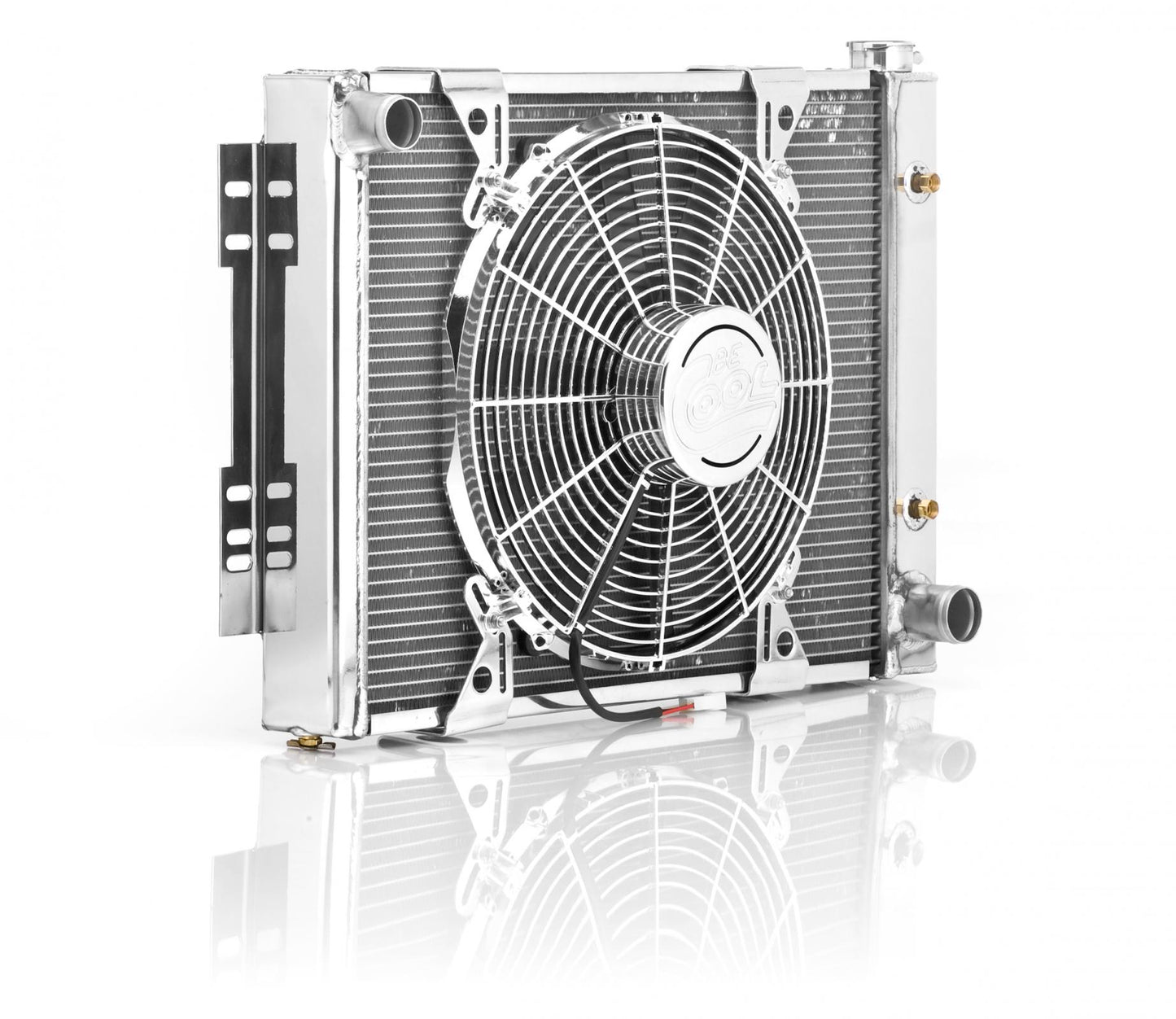 Downflow Radiator Module Direct-Fit Polished Finish Show and Go for 87-04 Jeep Wrangler Radiator Be Cool-1