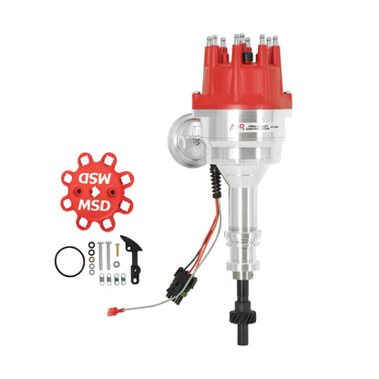 Ford 351W Ready-To-Run Pro-Billet Distributor Ready-To-Run Distributors Include A Built-In Module. No Control Required. Includes An Iron Gear And A Rev Limiter MSD Ignition