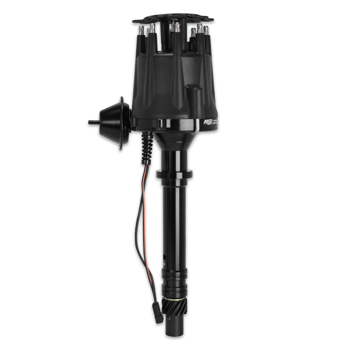 Black Chevy V8 Pro-Billet Distributor With Vacuum Advance All The Performance Of Our Pro-Billet Line Now In Black For Your Ford, Chevy Or Chrysler. Must Be Used With 6, 7, Or 8-Series MSD Ignition-1