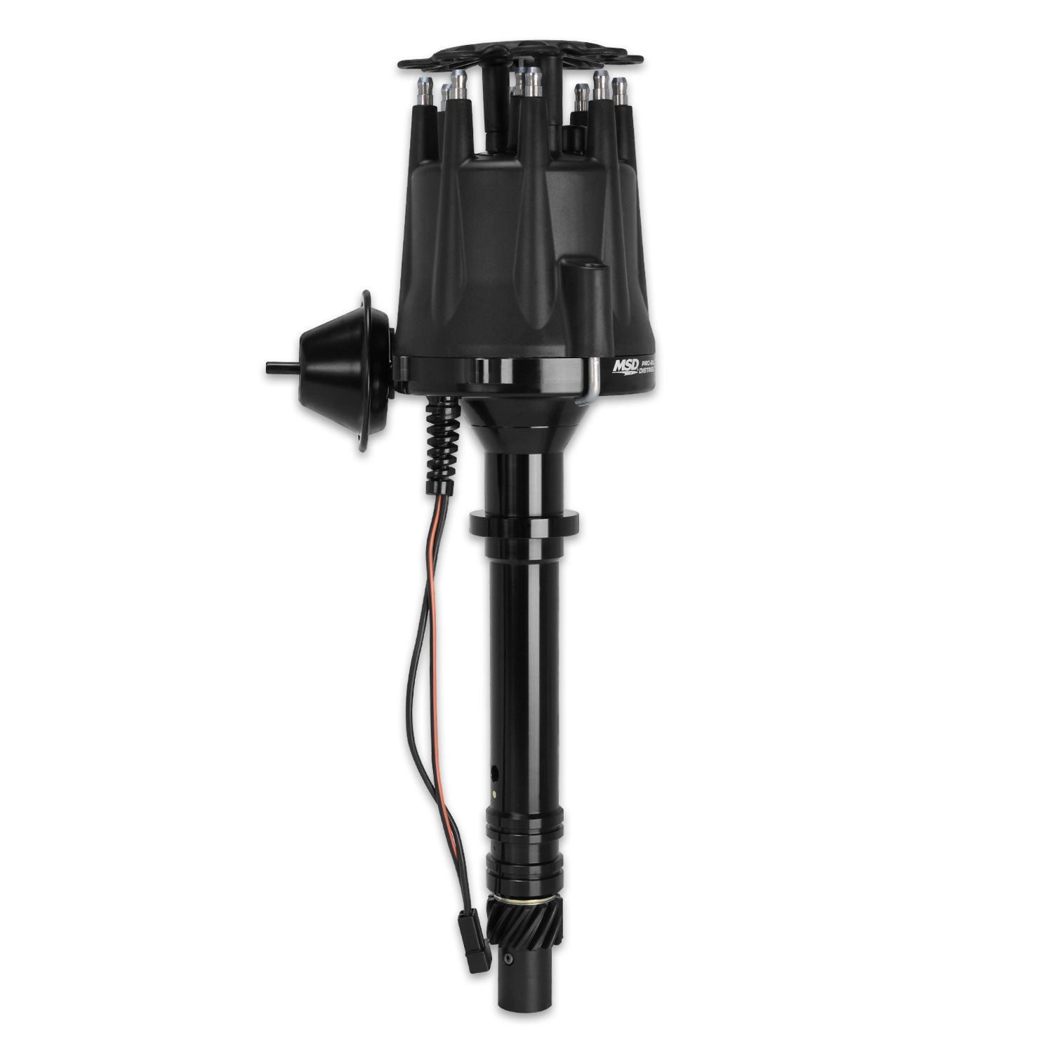 Black Chevy V8 Pro-Billet Distributor With Vacuum Advance All The Performance Of Our Pro-Billet Line Now In Black For Your Ford, Chevy Or Chrysler. Must Be Used With 6, 7, Or 8-Series MSD Ignition-1