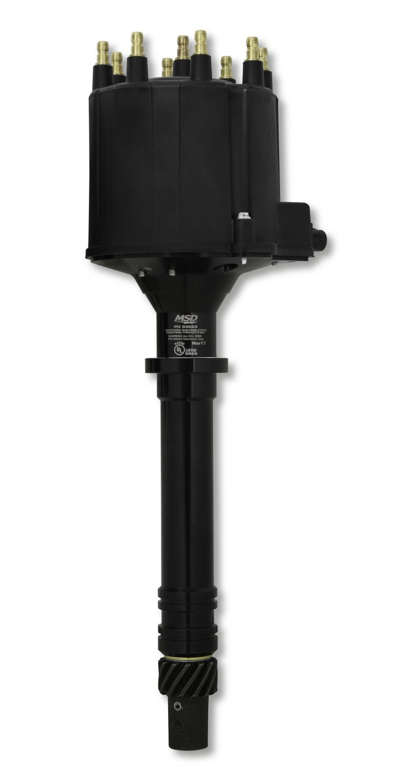 Gm Late Model Hei V8 Ext Coil Distributor- Black Drop-In Replacement Distributor- Black For Late Model GM Hei Distributors With Exterior Coil MSD Ignition