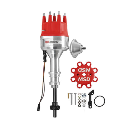Ford Y-Block Pro-Billet Distributor Must Be Used With An 6, 7 Or 8-Series . May Hit Firewall Seam On 57-59 Full Size Cars MSD Ignition