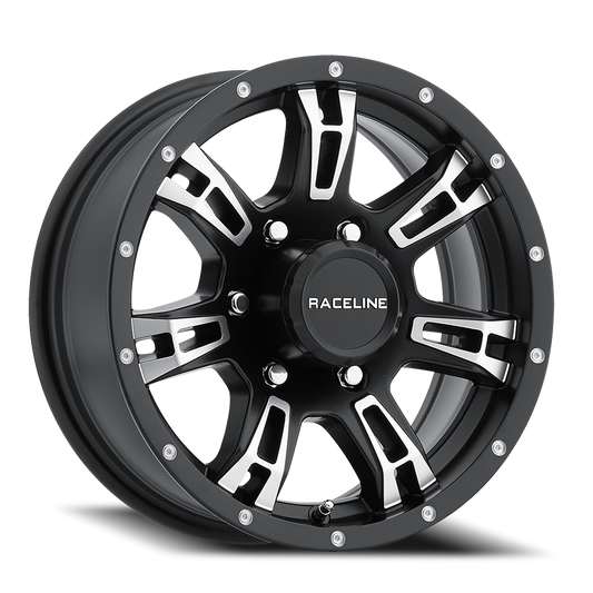 Aluminum 16x6 Arsenal Trailer 840 Matte Black Machined Face Raceline Wheels-1
