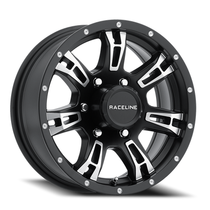 Aluminum 16x6 Arsenal Trailer 840 Matte Black Machined Face Raceline Wheels