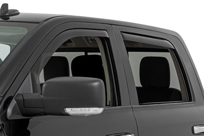 Side Window Deflectors In Channel Rain Guard Ram 1500/2500/3500 (10-25 & Classic) Rough Country