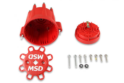 Red Cap/Rotor Kit The Kit Includes Cap, Pn 8433 And Race Rotor, Pn 8467 MSD Ignition-1