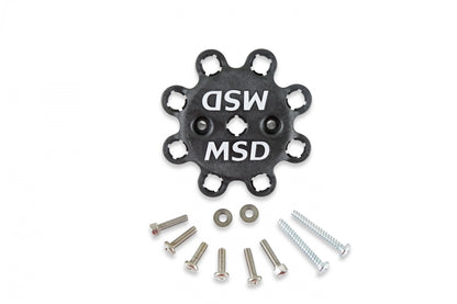 Black Chevy V8 Hei Distributor Cap And Rotor The Kit Includes Cap, Pn 84333 And Race Rotor, Pn 8467 MSD Ignition-1