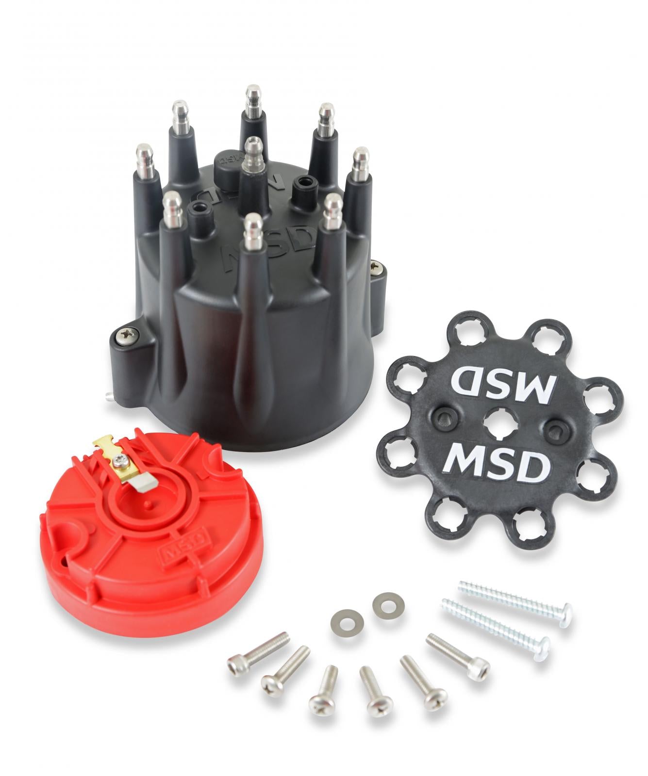 Black Chevy V8 Hei Distributor Cap And Rotor The Kit Includes Cap, Pn 84333 And Race Rotor, Pn 8467 MSD Ignition-4