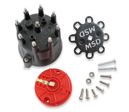 Black Chevy V8 Hei Distributor Cap And Rotor The Kit Includes Cap, Pn 84333 And Race Rotor, Pn 8467 MSD Ignition-5
