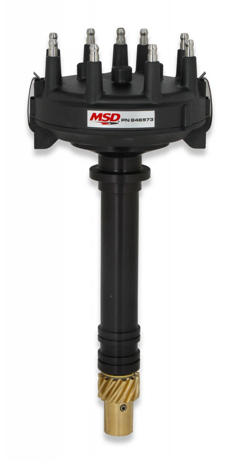 Black Chevy Low-Profile Crank Trigger Distributor Black Low-Profile Chevy Racing Distributor MSD Ignition