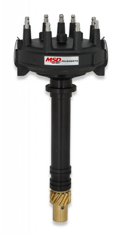 Black Chevy Low-Profile Crank Trigger Distributor Black Low-Profile Chevy Racing Distributor MSD Ignition
