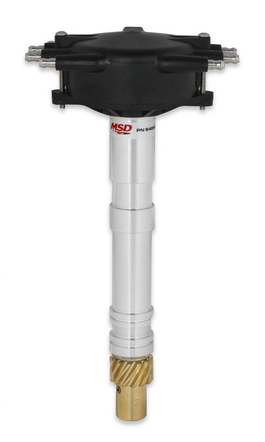 Chevy Crank Trigger Distributor With Black Crab Cap Low-Profile, Black Crab Cap Racing Distributor MSD Ignition
