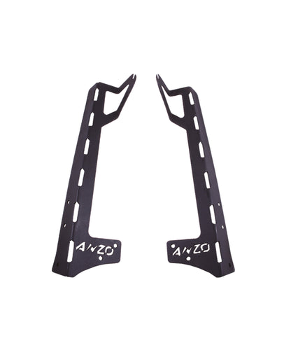 Light Bar Mounting Kit For Use w/52 Inch LED Light Bar P/N (881030) Each Bracket Fastens Using OEM Windshield Mounting Hardware Jeep Wrangler 2007-2015 AnzoUSA
