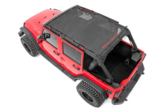 Rough Country Jeep Wrangler JK Unlimited Mesh Bikini Top Plus 07-18 4 Door Black Rough Country