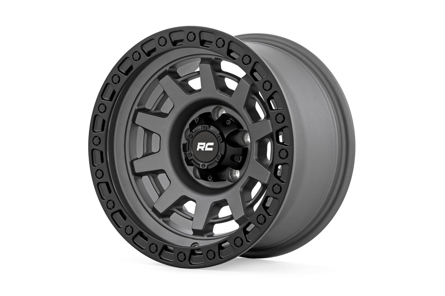 85 Series Wheel One-Piece Gunmetal Gray/Black 15x8 Rough Country
