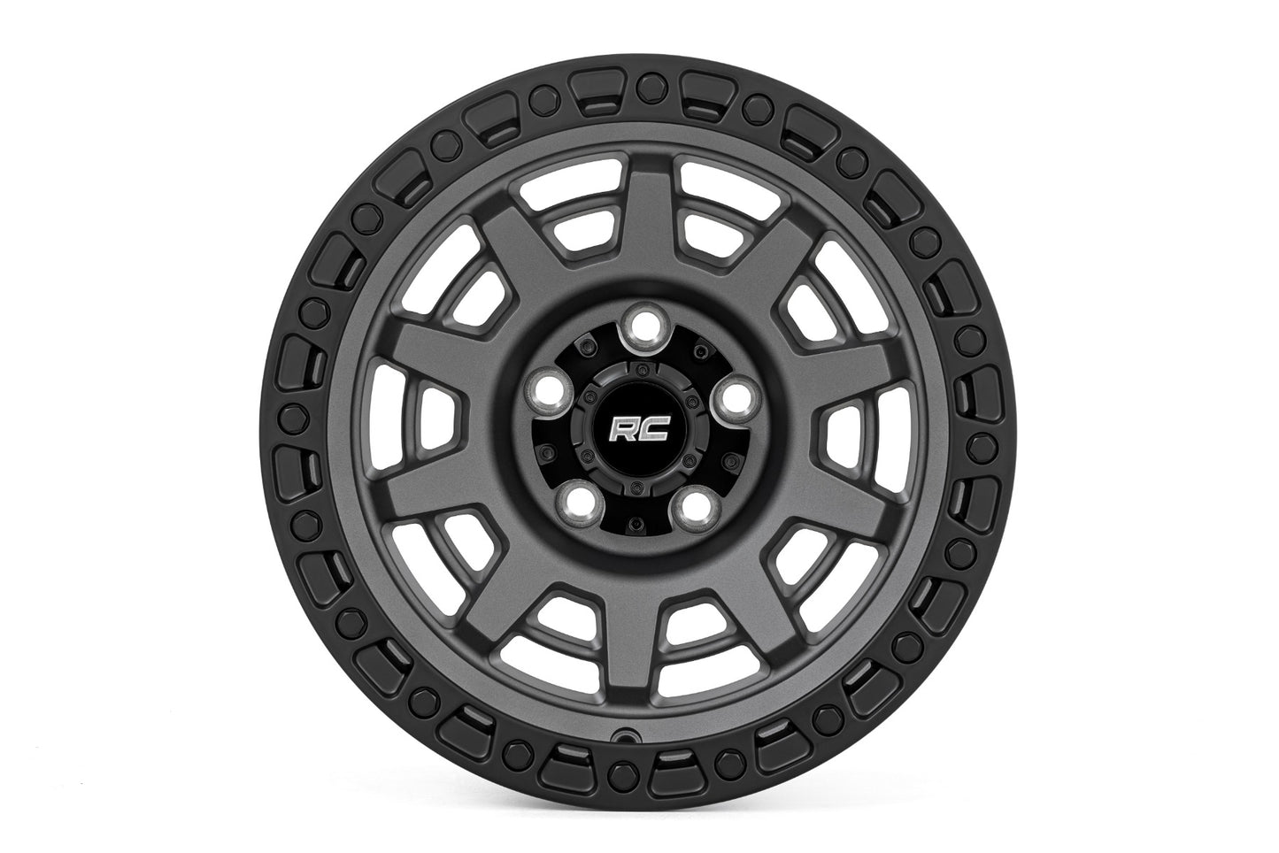 85 Series Wheel One-Piece Gunmetal Gray/Black 15x8 Rough Country-1
