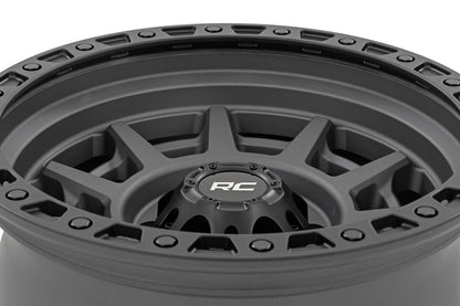 85 Series Wheel Simulated Beadlock Gunmetal Gray/Black 17x9 Rough Country-2