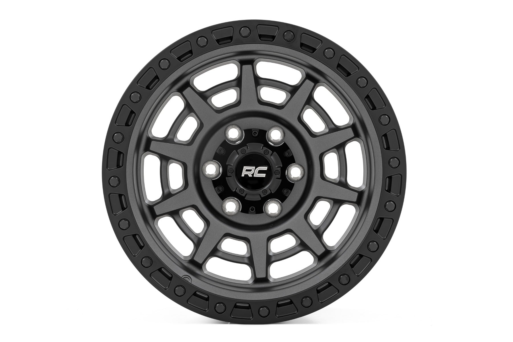 85 Series Wheel Simulated Beadlock Gunmetal Gray/Black 17x9 Rough Country-29