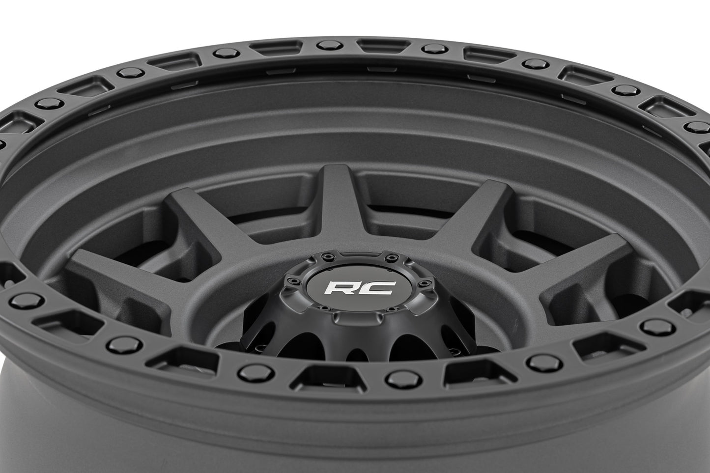 85 Series Wheel Simulated Beadlock Gunmetal Gray/Black 17x9 Rough Country-30