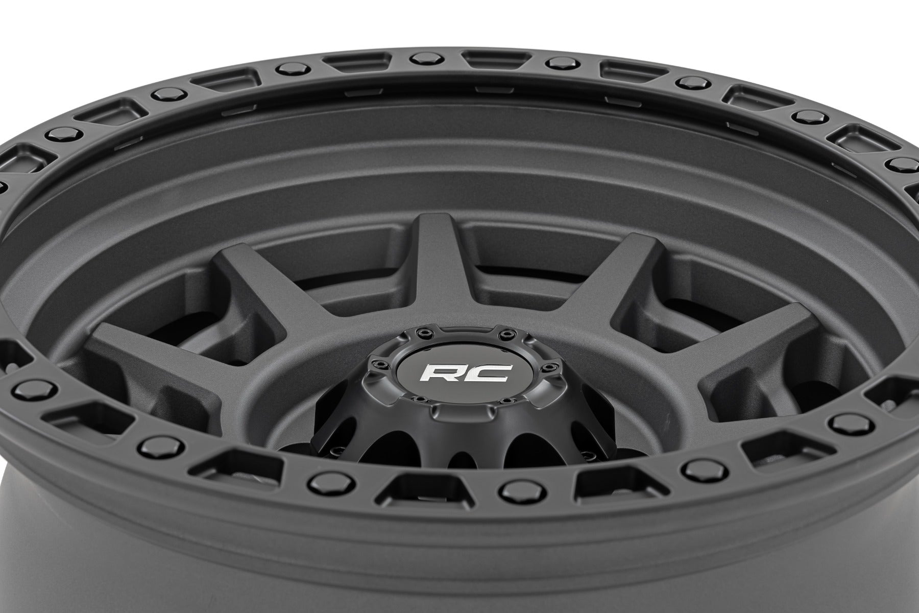 85 Series Wheel Simulated Beadlock Gunmetal Gray/Black 17x9 Rough Country-30