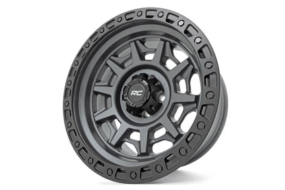 85 Series Wheel Simulated Beadlock Gunmetal Gray/Black 17x9 6x5.5 -12mm Rough Country-4