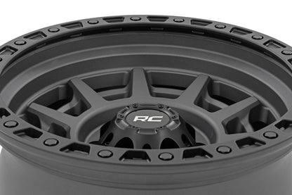85 Series Wheel Simulated Beadlock Gunmetal Gray/Black 17x9 Rough Country-40