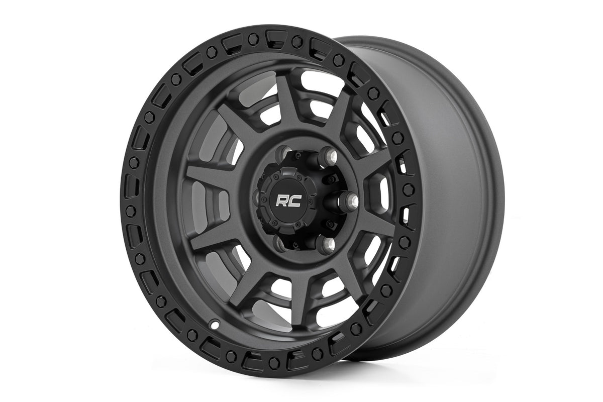 85 Series Wheel Simulated Beadlock Gunmetal Gray/Black 17x9 Rough Country-4