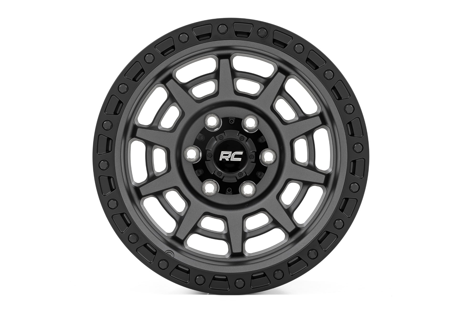85 Series Wheel Simulated Beadlock Gunmetal Gray/Black 17x9 Rough Country-9