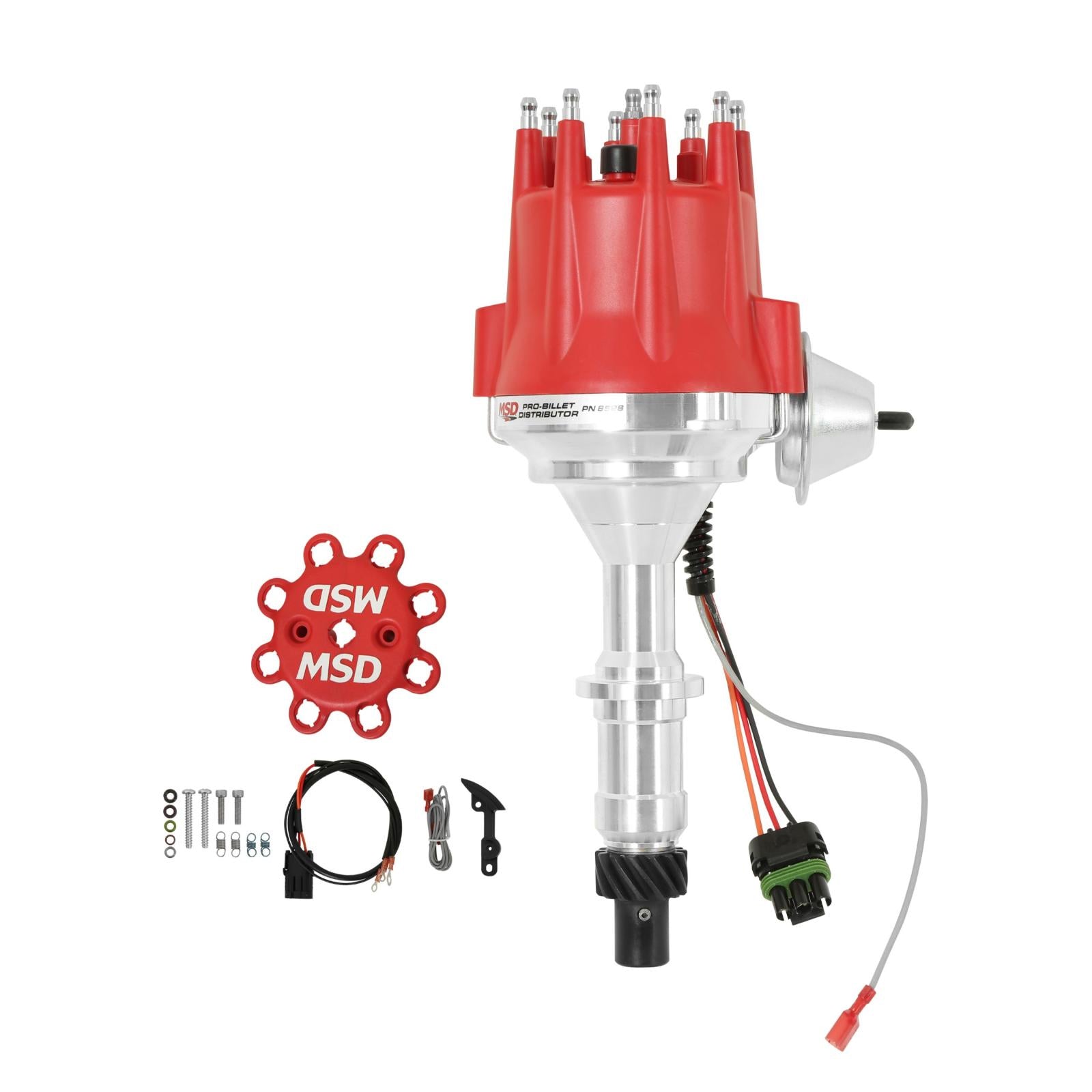 Pontiac V8 Ready-To-Run Distributor Fits 326, 350, 389, 400, 421, 428, And 455 Pontiac. Ready-To-Run Distributors Include A Built-In Module. No Control Required. Includes A Rev Limiter MSD Ignition